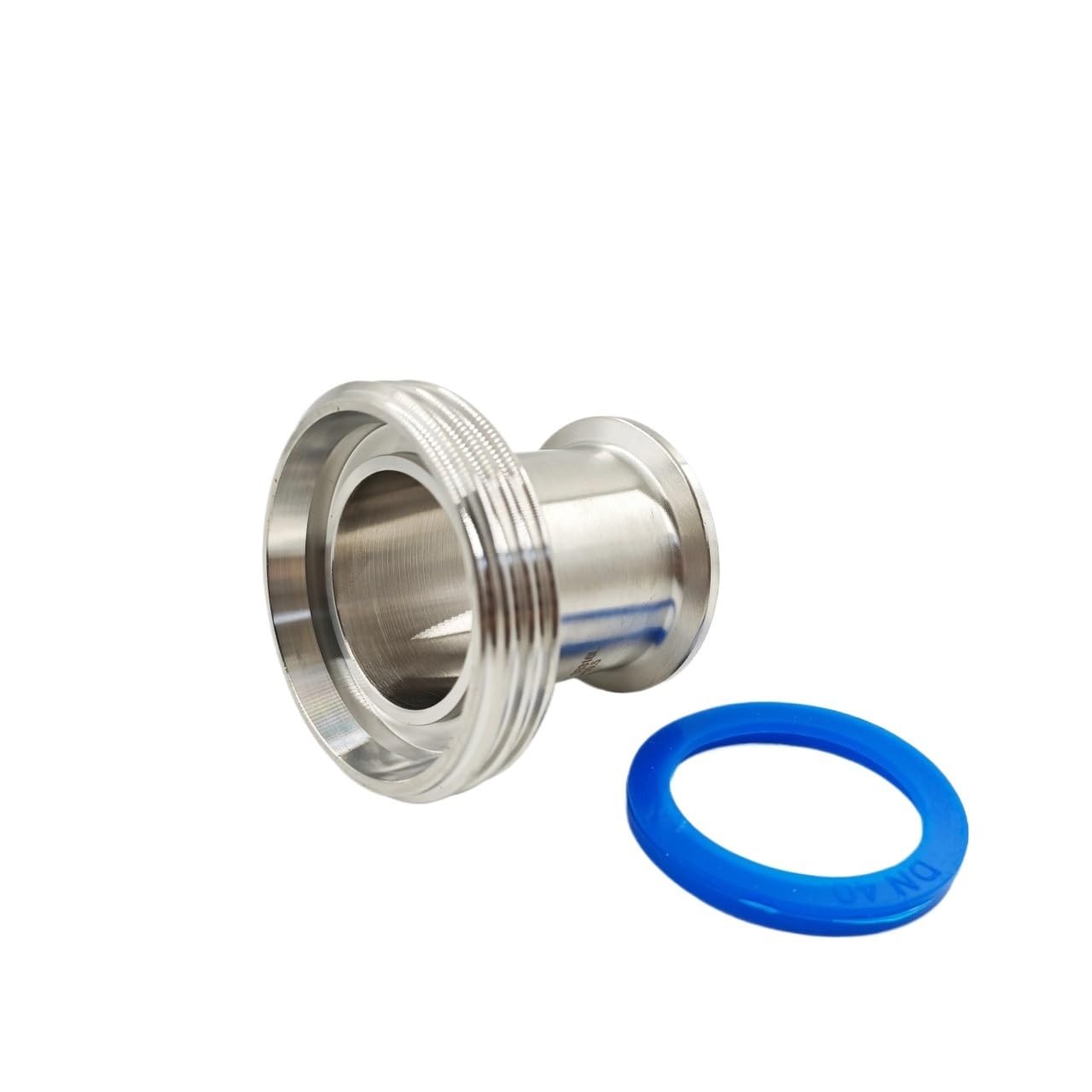 Adattatore for morsetto a tre alette con filettatura standard DIN in acciaio inossidabile 316L Opzioni di dimensioni multiple Raccordo for tubi industriali(TC50.5mm,DN20)