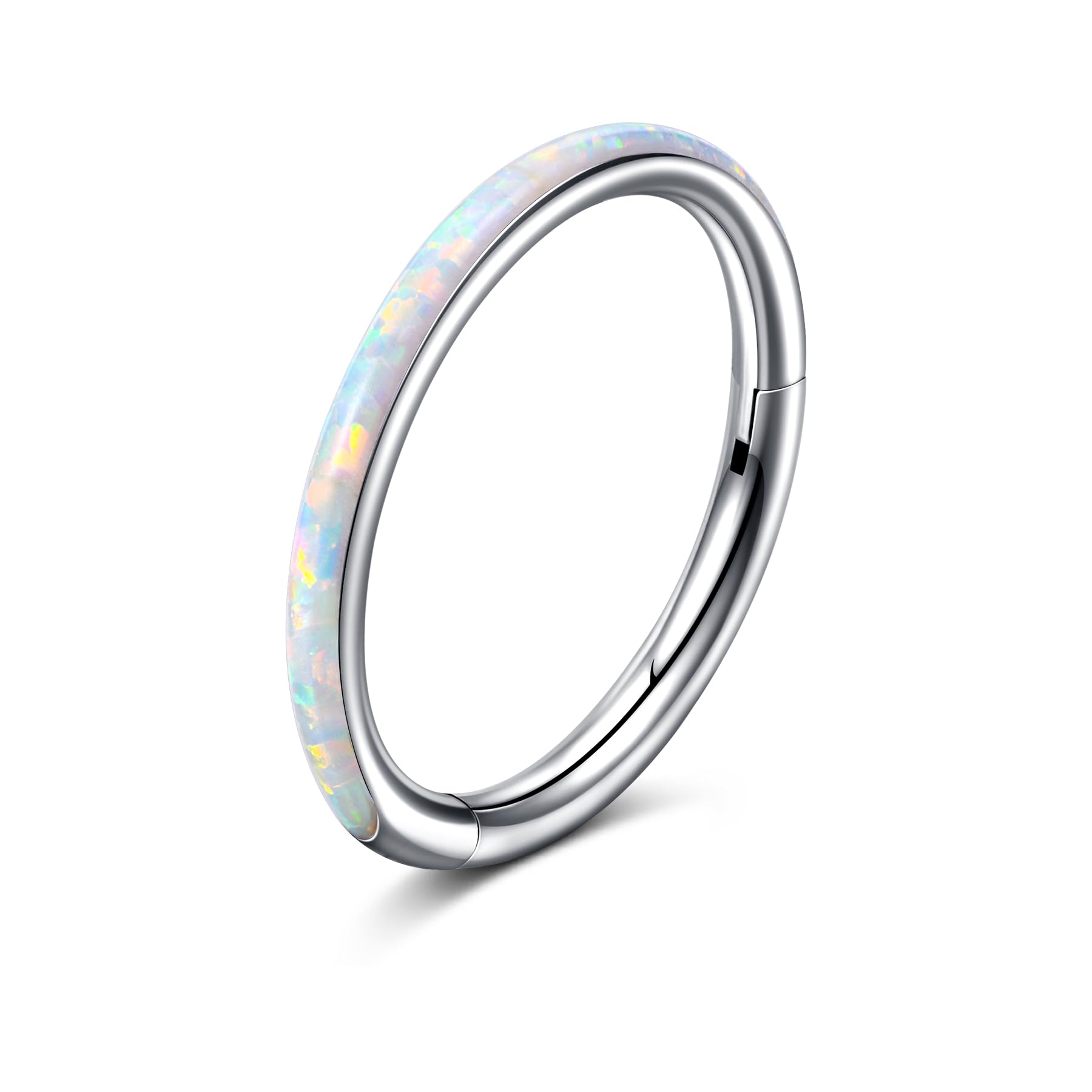 AVYRING Piercing Nez Opale - Bague Septum Acier Chirurgical 316L Polyvalente 20G/18G/16G Pour Conch, Rook, Cartilage
