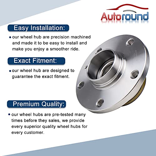 Autoround 512319 Fwd Wheel Hub And Bearing Assembly Compatible With 12-19 Vw Beetle, 05-18 Vw Jetta Passat Cc Eos W/Abs #TOP5