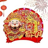 Décor Inspiré par la Fortune: La Décoration Richesse intègre un symbolisme de chance auspicieux avec une fusion des dieux de la richesse pour créer une ambiance dédiée et dynamique lors de la Fête du Printemps. Elle booste l'atmosphère festive et cultive un sentiment d'abondance pendant les occasions spéciales. Idéale pour des célébrations réussies, cette décoration apporte énergie positive et traditions enrichissantes à votre foyer.