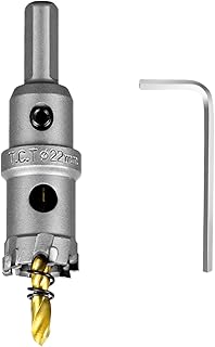 SALI 7/8" (22mm) TCT Hole Saw Kit Tungsten Carbide Tipped Hole Saw Drill Bit with Titanium-Plated Pilot Drill bit for Metal, Stainless Steel, Iron, Wood, Plastic