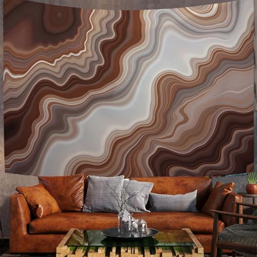 Tapisserie murale marbre brun MULERN cache-mur déco salon 150x130cm