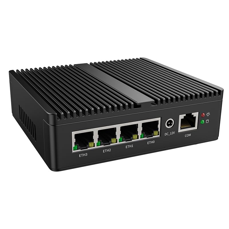 Image of Micro Firewall Appliance, 4 Inter i226-V 2.5Gbe LAN Ports, Fanless Mini PC Celeron N5105 Quad Core, Support AES-NI Barebone Router PC VPN (NO RAD MO SSD)