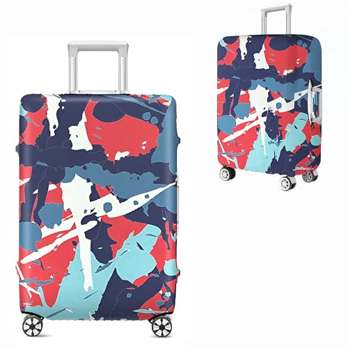 Travel Luggage Cover Thicker Spandex Suitcase Protector Elastic Washable Baggage Covers (M (for 23-24 inch luggage), Oilpaint)