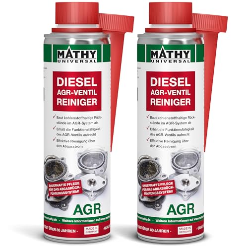 MATHY-AGR Reiniger Diesel (2 x 300 ml) hochwirksamer Diesel Systemreiniger für Dieselmotoren mit AGR Ventil - AGR Reiniger - Diesel Additiv