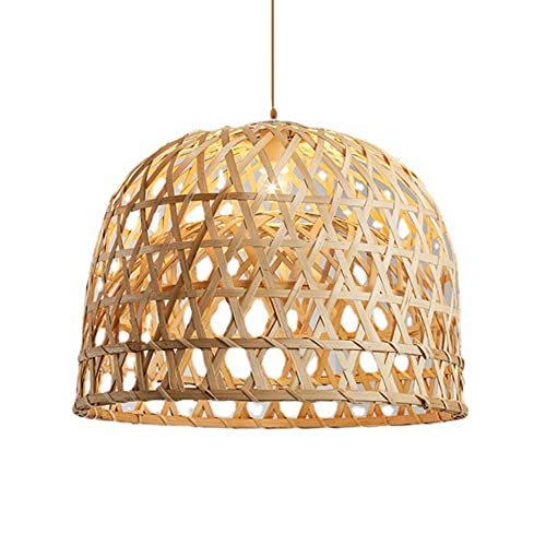 LQZCXMF Beige Kitchen Island Hanging Light Fixture Bamboo Pendant Lamp