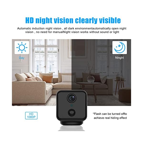 TAOZHI Hidden Camera Mini WiFi Spy Camera 1080P HD Spy Cam 360 Degree Rotate Wireless Nanny Cam with Night Vision Motion Detection Alerts Long Battery Life Camera for Indoor and Outdoor - Image 6