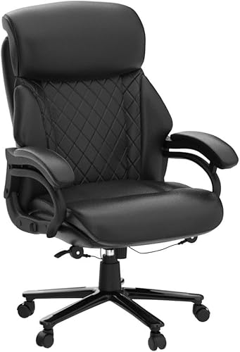 Miniatura 5 de Silla de oficina grande y alta de 400 libras, silla de escritorio ejecutivo resistente con asiento extra ancho, silla de computadora ergonómica de
