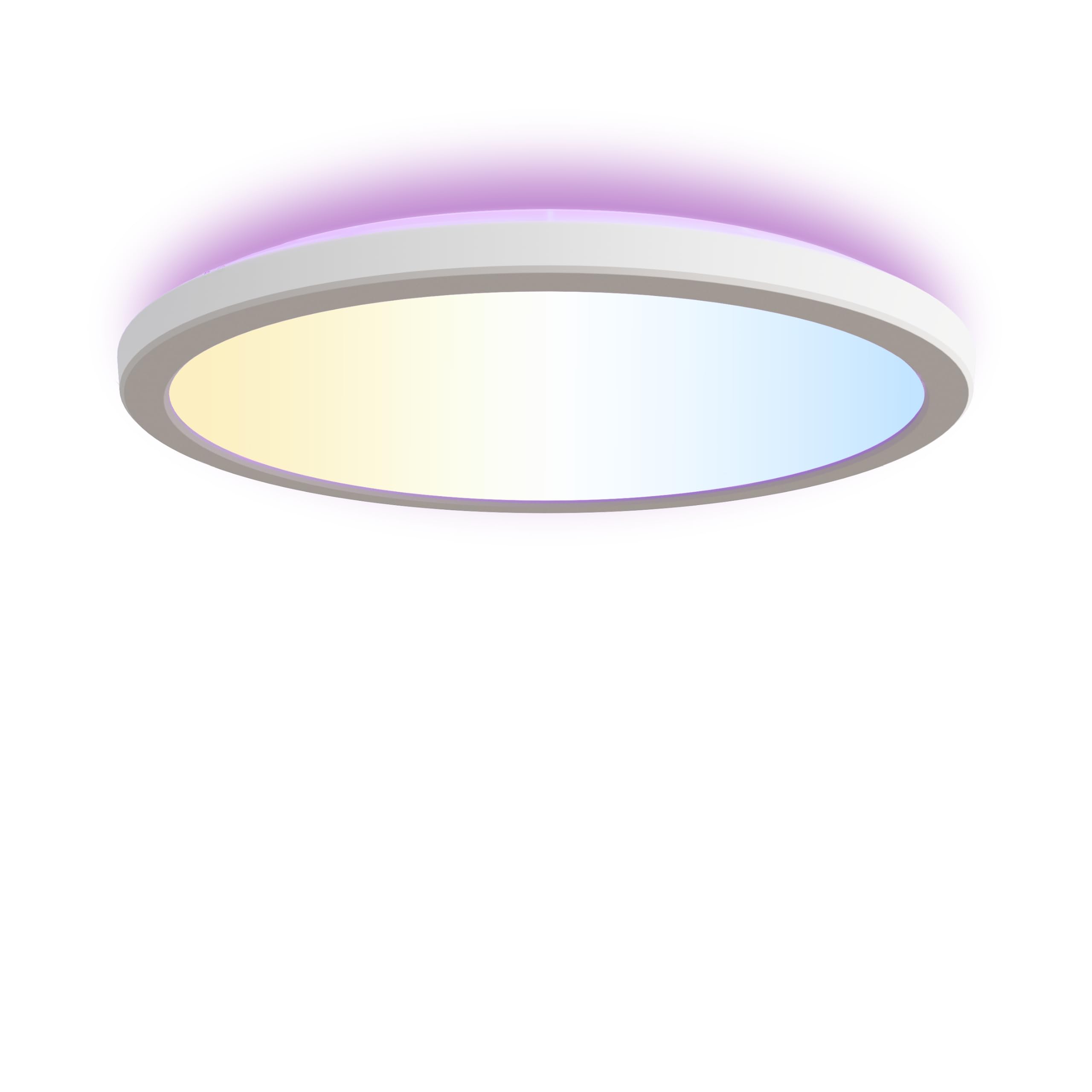 CALEX Smart LED Deckenleuchte Halo, 30 cm, RGB-Farben & kalt- bis warmweiß Licht, dimmbar, WLAN App- & Sprachsteuerung, Weiß