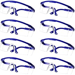 Equipo De Protección Personal En Carpintería KAYLRE 8 PSC Gafas de seguridad, gafas protectoras transparentes, gafas de protección de seguridad, gafas de seguridad para niños Nerf Gun Battles, uso personal(azul)