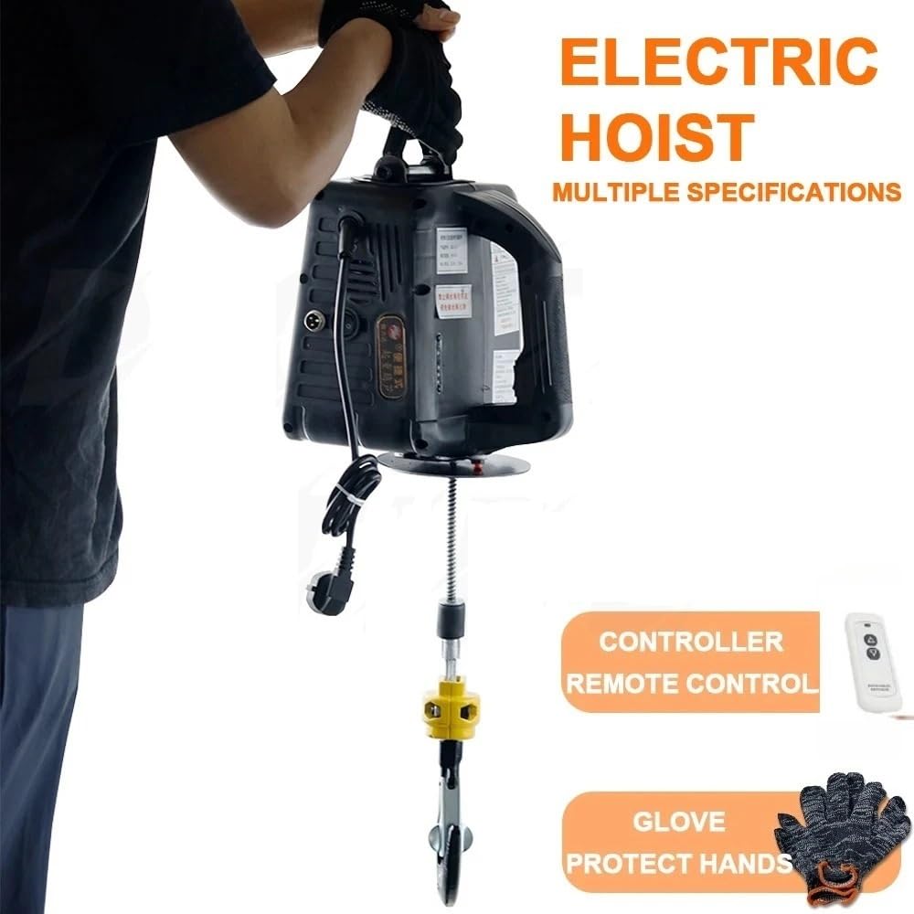 Elektrische Winden Elektrischer Hebezeug 500 kg tragbarer Kran-Elektroheber für Autos, Heimwerkerarbeiten, Frachtumschlag, Heben in der Produktionswerkstatt