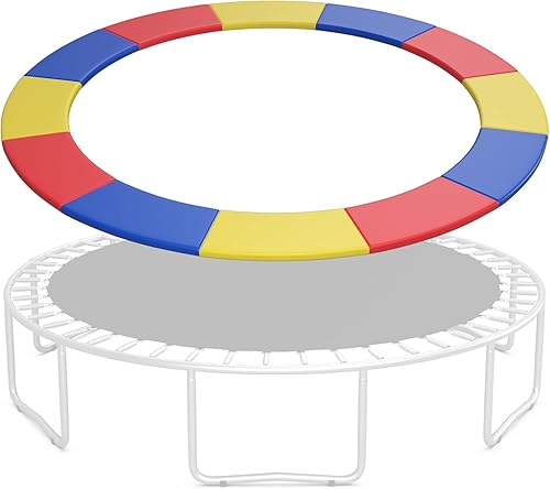 GYMAX Funda de resorte para trampolín, 81012141516 pies, almohadilla de seguridad de repuesto para trampolín, impermeable y resistente al desgarro,