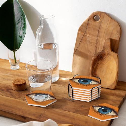 Dessous de verre en céramique avec support contre les taches de table - 7
