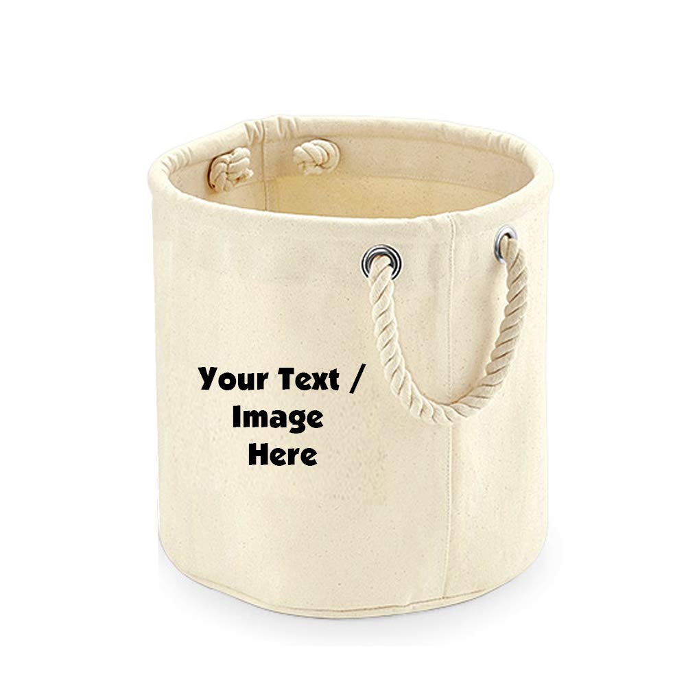 Getagift Medium Personalised With Your Own Text/Image/Message Themed Heavy Canvas Storage Trug (Medium)