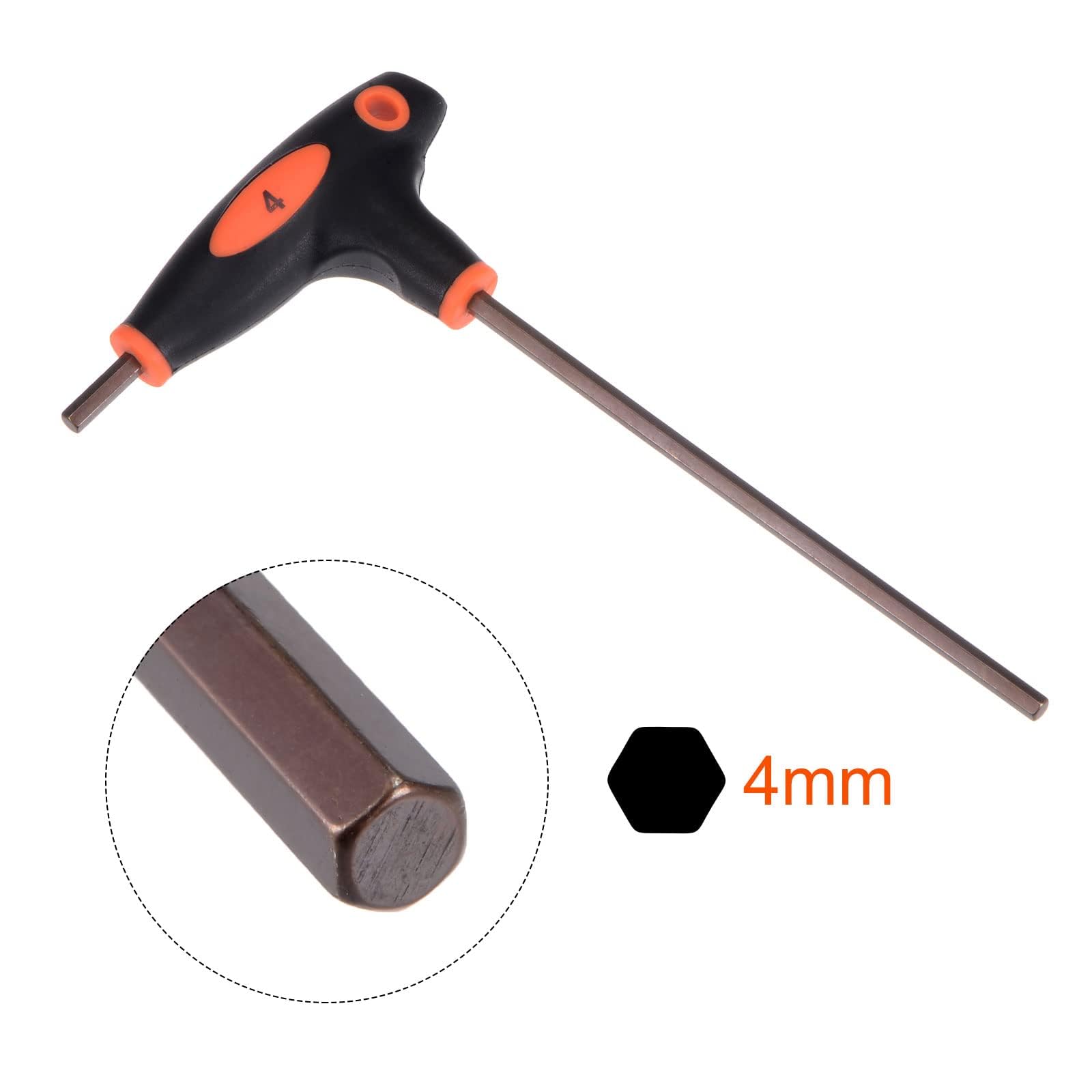 TOP-VIGOR 1Pcs 4mm Hex Key T-Handle, T Bar Dual End Wrench Spanner Allen Key for Home Repair and Mechanical Maintenance Metric S2 Steel - Image 3