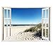 Produktbild Advertising & Displays Werbecenter Berlin GmbH Leinwandbild mit Fensterblick  Ostsee Strand 120 x 80 cm - Keilrahmen mit Druck
