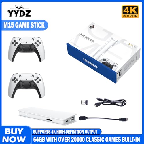 Game Stick Video Game Retro M15 PRO 4K HDMI, 64GB, 30.000 Mil Jogos, Com 2 Controles Sem Fio, Consol
