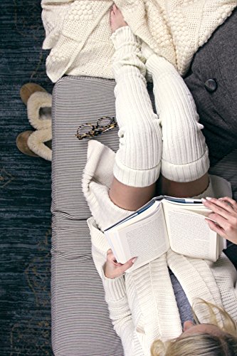 Foot Traffic Super Long Cable Knit Leg Warmers In Ivory #TOP3