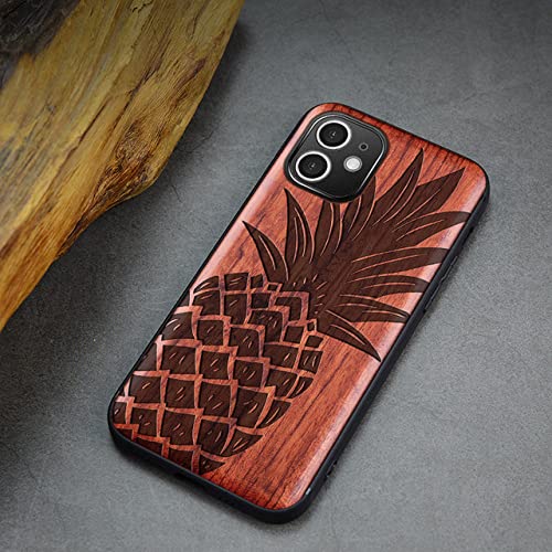 Coque en bois pour iPhone 11 et 12 en chêne véritable haut de gamme