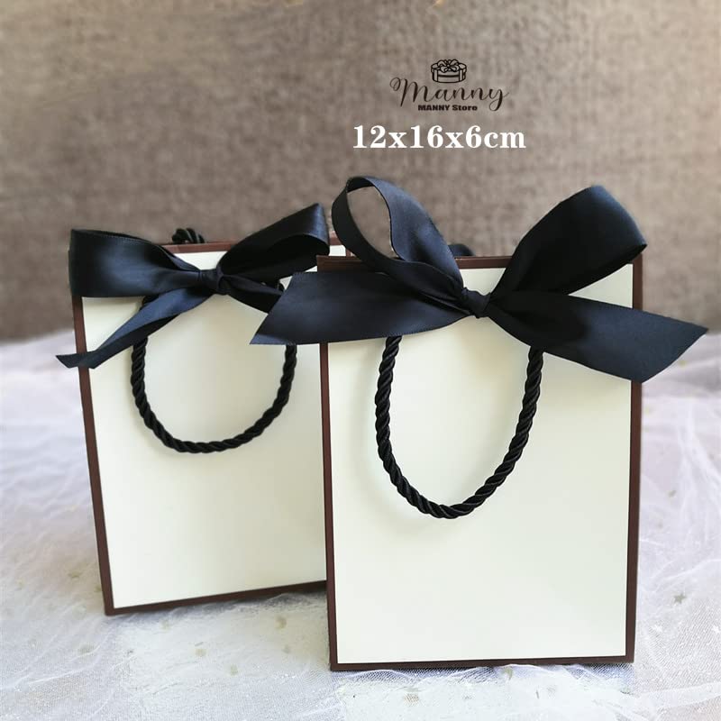 Pretty Pink Kraft Gift Bag Gold Present Box para Pijamas Ropa Libros Empaquetado Gold Handle Paper Box Bags Kraft Paper Gift Bag-Gold Line,10pcs,H 20 XL 15 x W 6cm