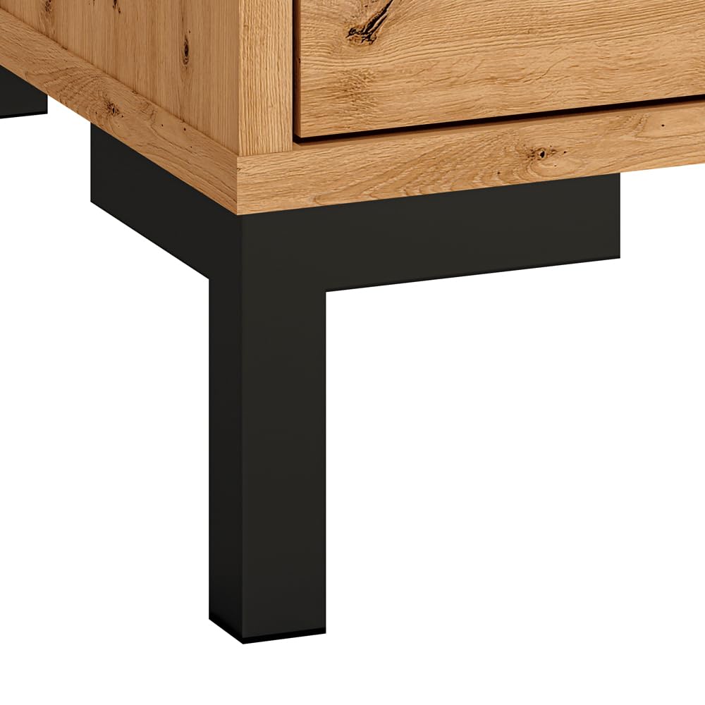 Lomadox Gardeoben-Set 3-teilig mit Paneel und Garderobenschrank | Moderne Flurgarderobe in Artisan Eiche Nb.