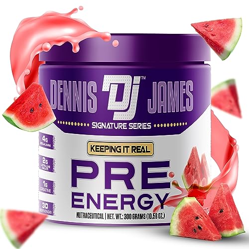 Image of Dennis James Signature Series Pre Energy | Pre Workout | Watermelon Flavor | 300g, 30 Servings | Premium Energy Boost for Intense Workouts