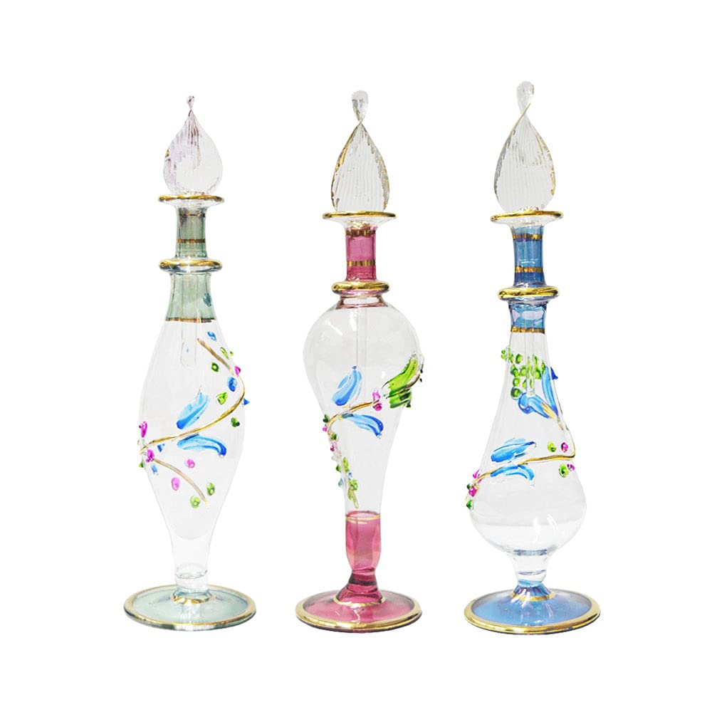 Bocaux égyptiens en verre soufflé pour protéger vos huiles de la lumière avec élégance