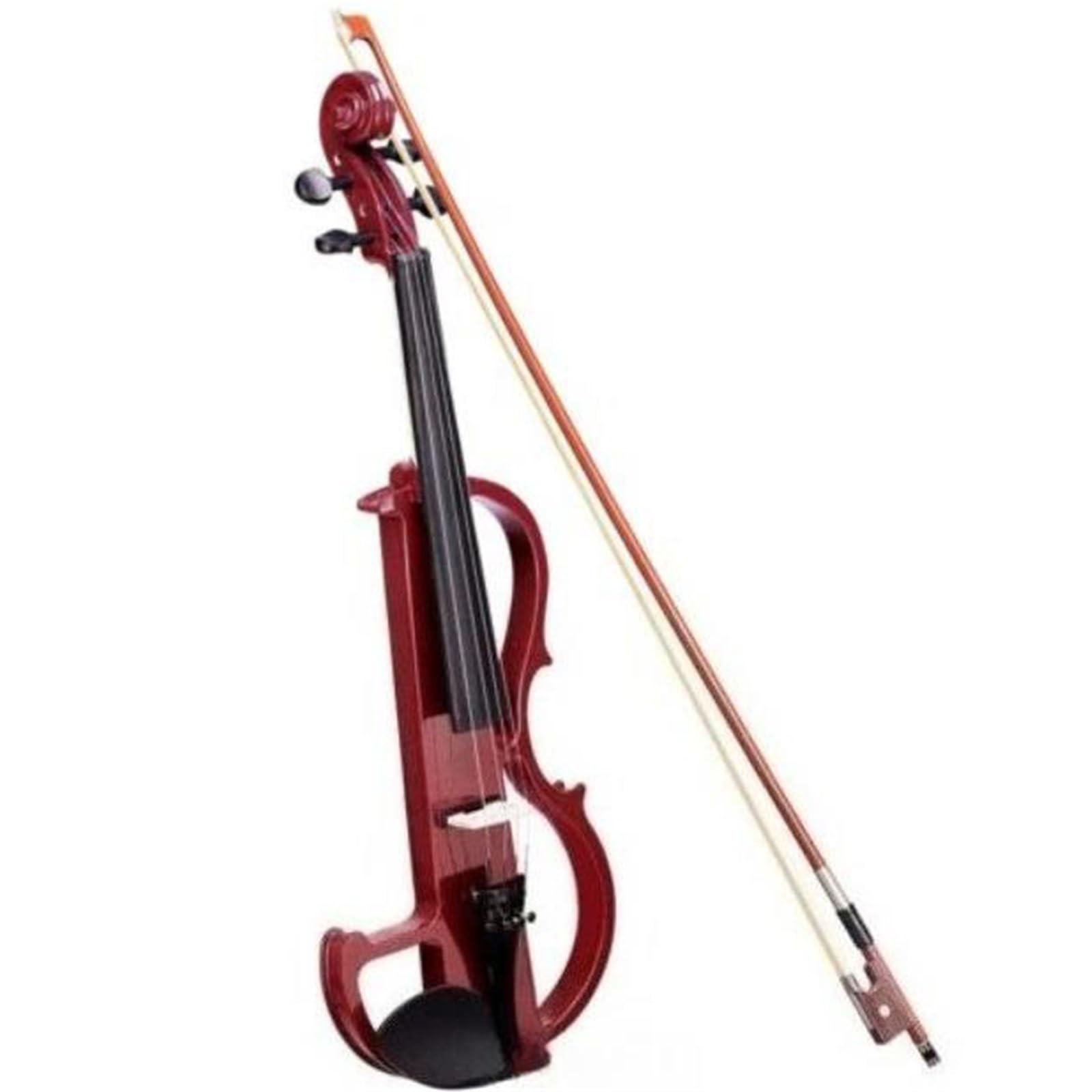 Skrzypce Instrumenty Muzyczne Elektryczne Skrzypce Ciche 4/4 Z Futerałem I Smyczkiem Przenośne Instrumenty Muzyczne(Red)