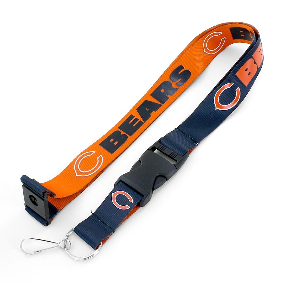 aminco NFL Chicago Bears Reversible Lanyard, Team Colours, One Size (NFL-LN-162-16)