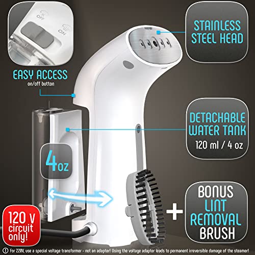 Polardo Clothing Steamer, Travel Size, Vacation Essentials, Handheld Portable Garment Steamer, Small Hand Held Steamer For Any Fabrics, Steamer For Clothes, Us Travel Must Haves, 120V #TOP5