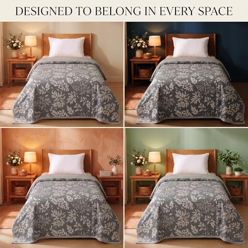 Image of BSB HOME 280 GSM Reversible Dohar for Single Bed, Ultra Soft Microfiber AC Blanket, Lightweight All Season Blanket, Breathable, Skin Friendly, 60 x 88 Inches (152 x 224 cm) - Slate Grey
