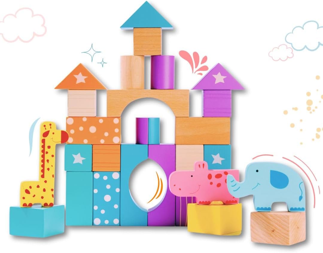 Cots & Cuddles 30pcs Wooden Building Blocks for Kids main image 0