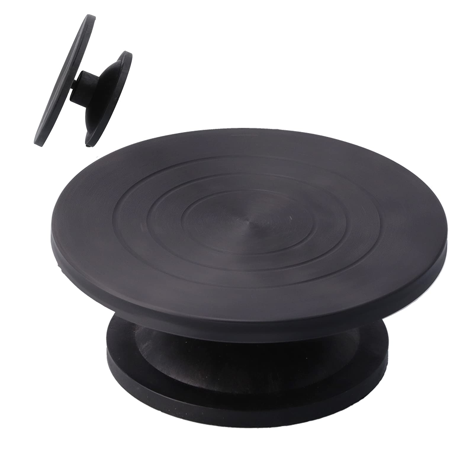 Töpferscheibe, professionelle Bildhauerscheibe, Tonherstellungsscheibe, robuster Metall-Drehteller mit Kugellagern für Keramik, Töpferei, Kuchendekoration, Blumenmuster (30cm)