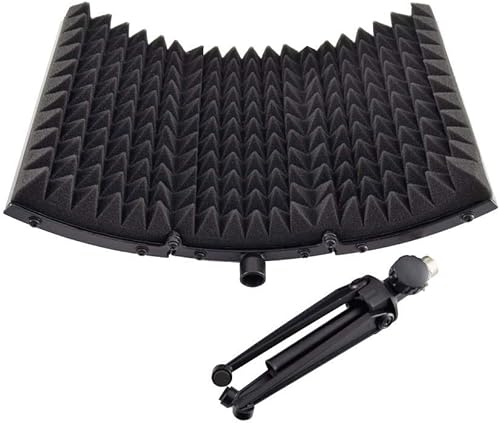 Miniatura 5 de Pyle PSMRS08 - Pantalla de aislamiento compacto para micrófono, reflector de gomaespuma con amortiguación de sonido de micrófono de estudio.