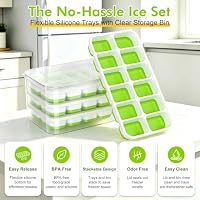 Ice Cube Tray with Lid and Bin - 4 Pack 48 Cubes Stackable Freezer Mold — image 2