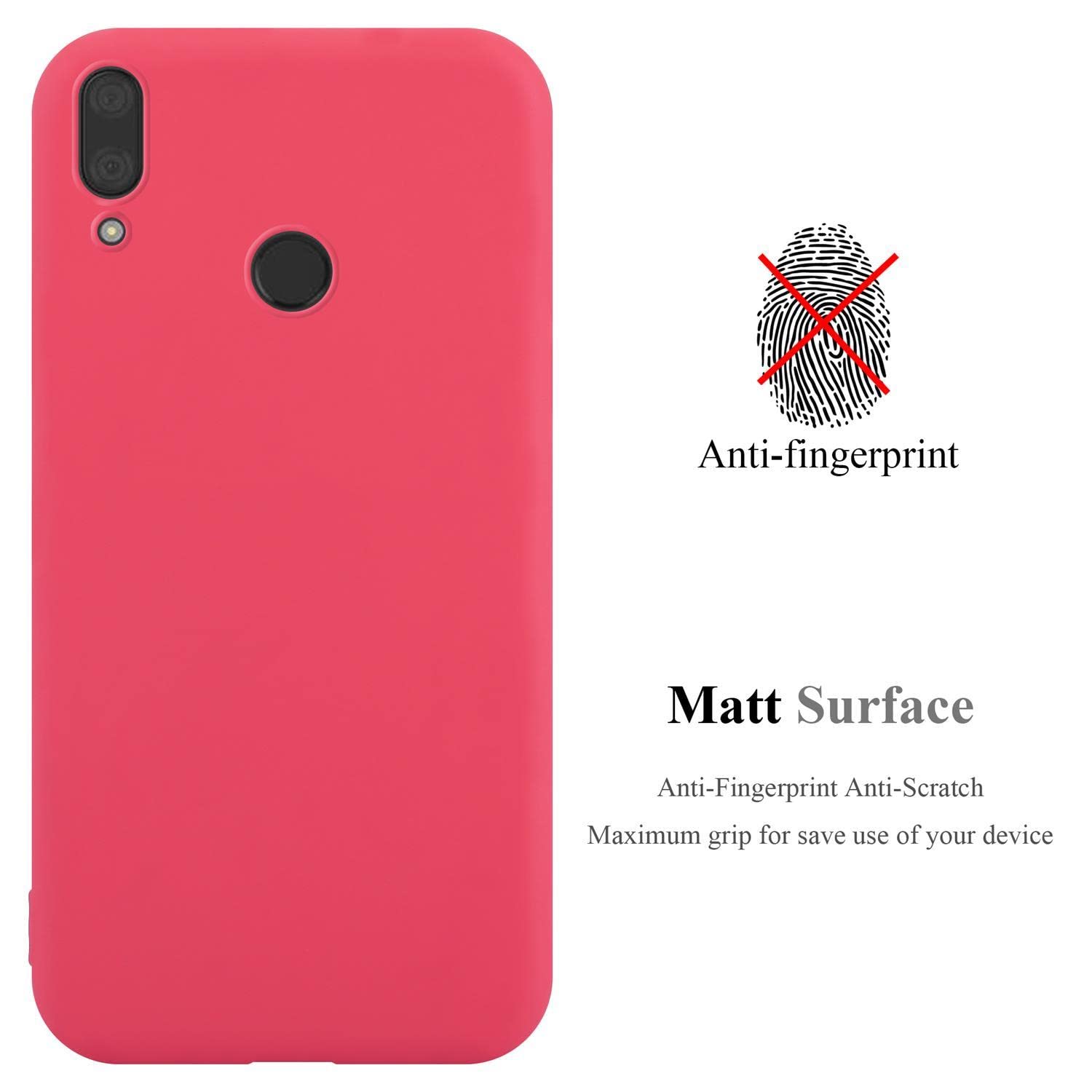 Cadorabo Custodia compatibile con Huawei Y7 2019 / Y7 PRIME 2019 in FLUID ARANCIONE CHIARO - Coperchio protettivo in silicone TPU flessibile