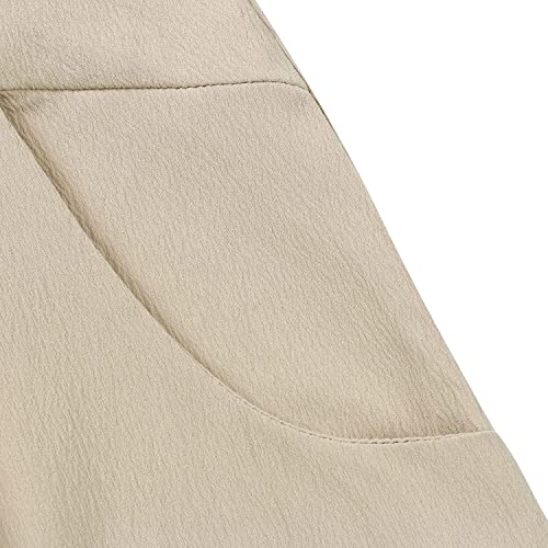 imbpceu Women\'s Summer Wide Leg Jumpsuit Plus Size Romper Dressy 1 Piece Elegant Casual Outfits Overall Flare Bell Bottom Pants khaki XL