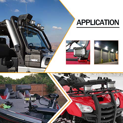 Auto Power Plus Side Shooter Led Pods, 2Pcs 204W Quad Row Light Bar Spot Beam Led Driving Light Pod Waterproof Off Road Lights Led Work Light Cubes Fog Lights For Truck 4X4 Suv Atv Utv Boat #TOP6