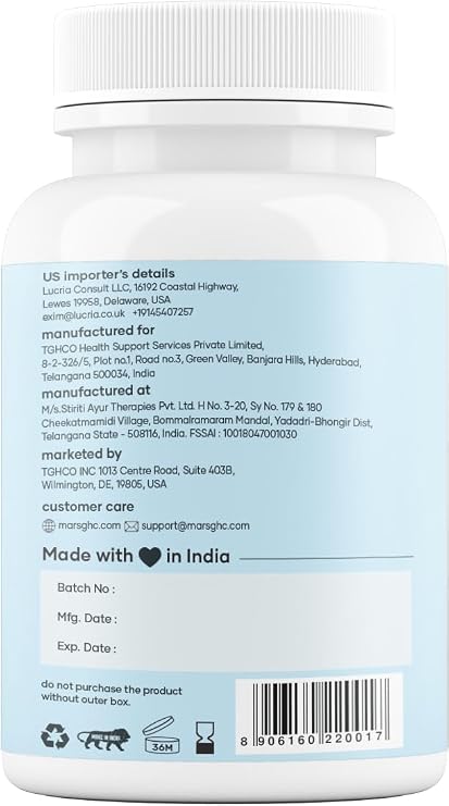 Mars by GHC Growth Max Combo | Nitric Oxide Capsules + SurgeMax Capsules | Performance & Vitality Support | 120 Capsules | Pack of 1
