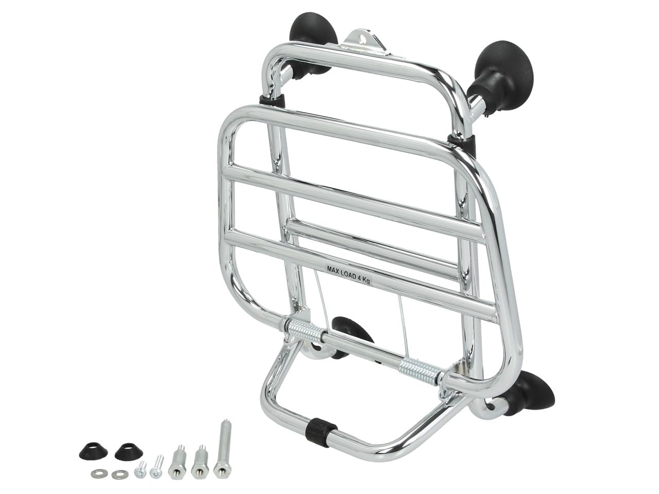 Piaggio Portapacchi originale anteriore pieghevole per Vespa GTS Super 125 300 euro4 euro5 dal 2019 (cromato)