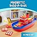 Popular Playthings Magnetic Build-a-Boat High Seas Play Set, Waterproof Floating Bath Toddler Toys, Gifts for Kids Ages 3 & Up - 10 Pieces