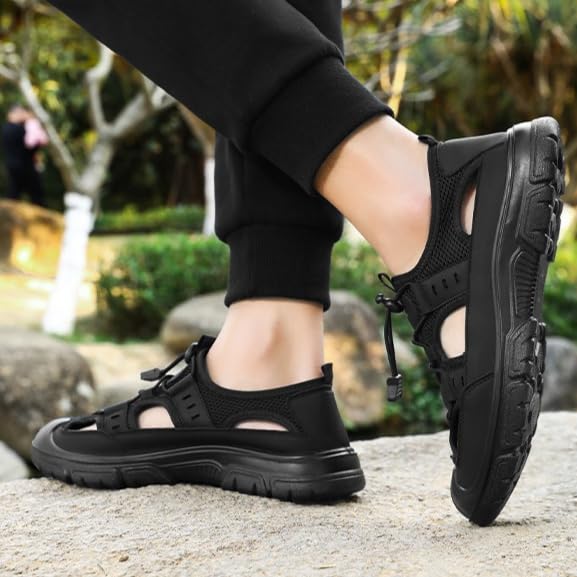 Men's Summer Water Shoes for Beach Outdoor Breathable Quick-Dry Sandals with Adjustable Buckle, Lightweight Casual Sport Sandals for Walking, Travel2