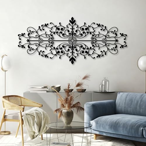 Metal Scroll Wall Decor, Wrought Iron Wall Decor, Vintage Scroll