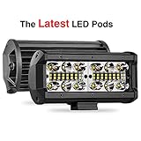 LED Light Bar, Teochew-LED 2Pcs 7 Inch LED Pods Lights Spot Flood Combo Light Bar Off Road LED Cube Lights Driving Lights for Truck Ford Jeep SUV ATV UTV 4x4 Boat, 2 Years Warranty
