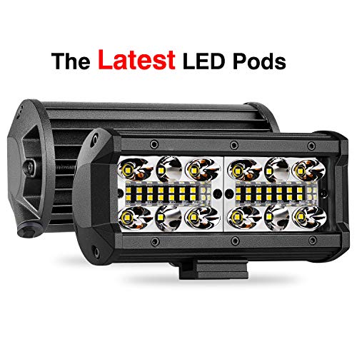 Teochew-LED 2Pcs 160W 7 Inch LED Pods Light Bar Off Roa LED Driving Lamp Fog Lights Spot Flood Combo Lights LED Pod Lights for Truck Jeep SUV ATV UTV 4x4