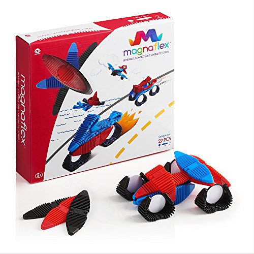 WowWee Magnaflex - Vehicles Set (22 Pieces) - Flexible Magnetic Construction Kit