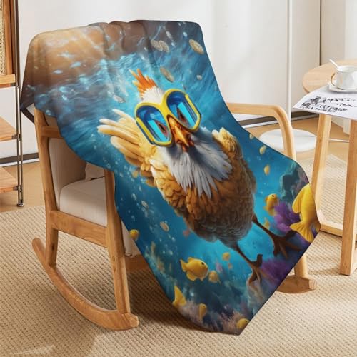 Couverture jeté flannel poulet contre le froid sur votre canapé - 7