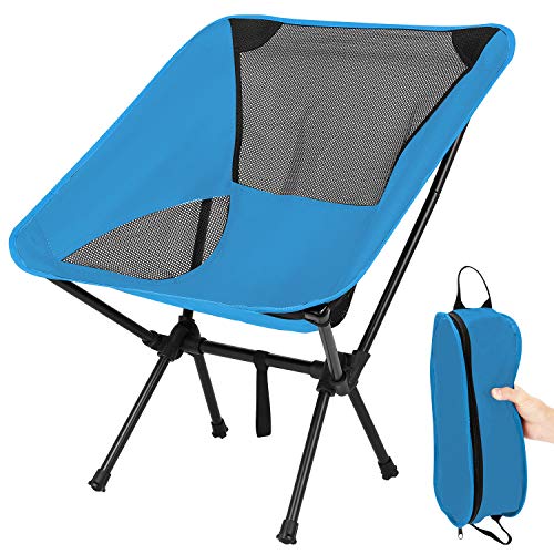 Klappbarer Campingstuhl -Faltbar Camping Kinder Erwachsene Stühle-Outdoor Stuhl Für Rucksackreisen Bis 120kg Belastbar-Sky Blue