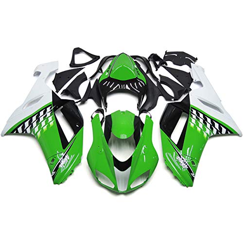 Owiewki nadwozia, tworzywo sztuczne ABS, wtryskowe, na motocykl, wstępnie wywiercone otwory, zestaw do KAWASAKI ninja ZX-6R 636 2007-2008 (zielony, czarny, biały, 2007-2008)