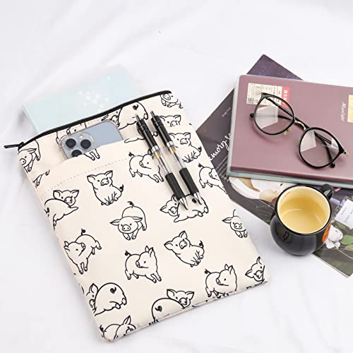 Book Sleeve Pig Book Protector Book Sleeve with Zipper Book Cover Pouch Pig Lover Gift (Pig Book Protector) 3 51rllMgkFEL